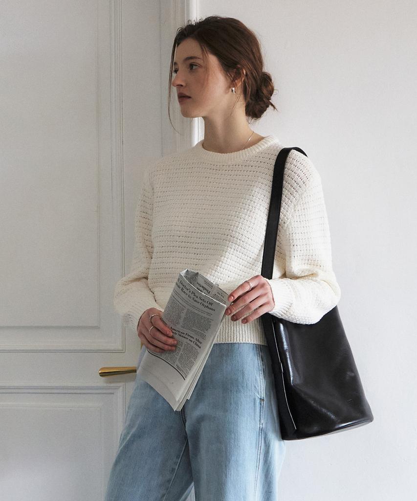 ARTID Volume Textured Round Knit_Ivory