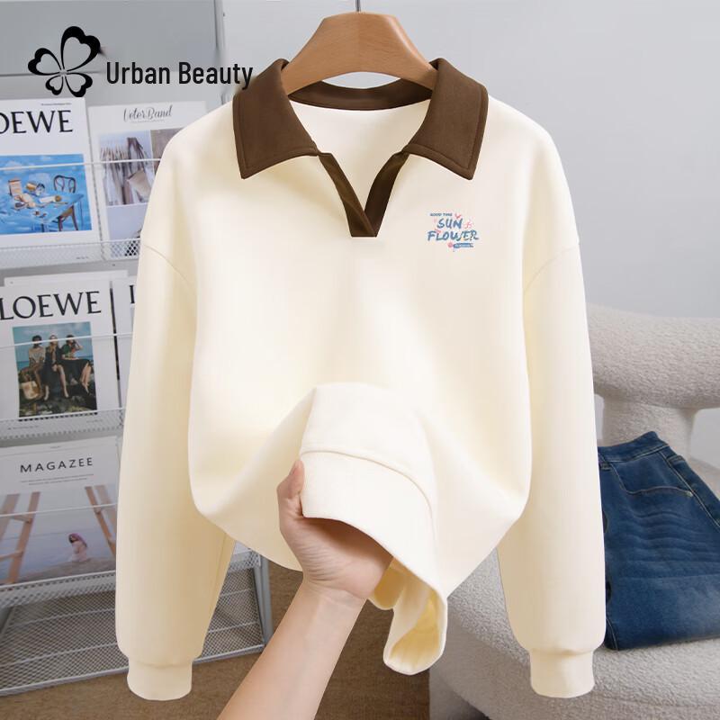 Women s 2026 Spring Polo Collar Sweatshirt M
