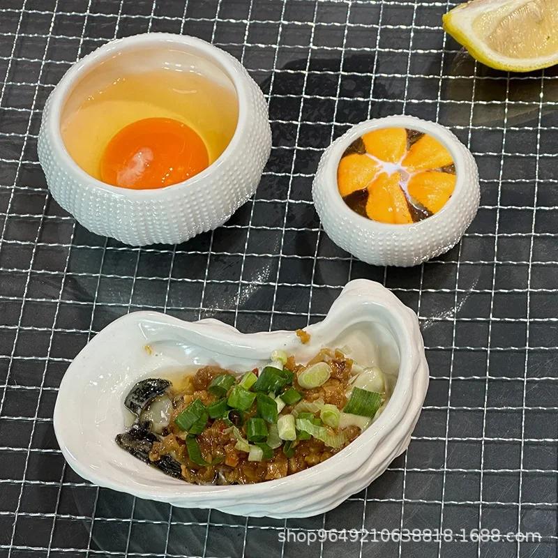 BRCeramic Plate Oysters Sea Urchin Dessert Bowl Restaurant Dinner Plate Fruit Salad Bowl Bowls Molecular Gastronomy TablewareEY
