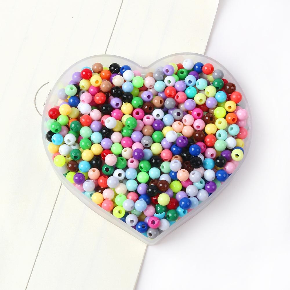 

42 цвета Акриловые однотонные круглые бусины Рисовые бусины Ручная работа DIY Бисероплетение Свободные бусины Браслет Ожерелье Материал для ювелирных изделий 3/4 мм 4mm (about 500 pieces)
