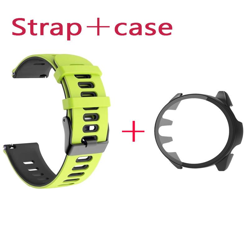 Strap + Case For Garmin Forerunner 570 970 965 955 165 265 255 Case Strap Cover Tempered Glass Screen Protector Protective Bumper Silicone Band