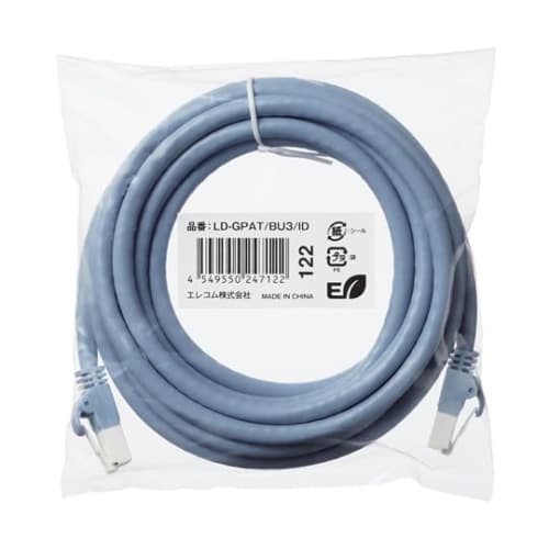 ELECOM LAN Cable Fixed Specifications CAT6A Nail Break Prevention 3m Blue LD-GPAT/BU3/ID