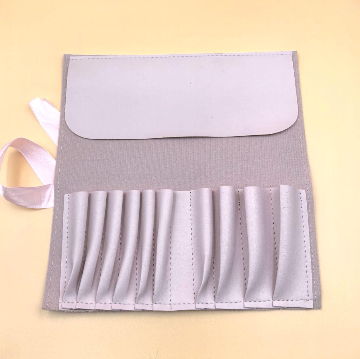 Портативная складная сумка-органайзер для 10 кистей для макияжа, в макаронных цветах