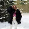 Europe, America, Autumn and Winter Environmental Protection Artificial Hair Fringed Long Hair Jacket Top Fur Women's Clothing