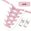 1 Pair Flat Shoelaces Metal Buckle Lock Elastic Shoe Laces Without Ties Sports Enthusiasts Lazy Shoes Lace Accessories