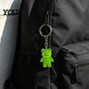 3D Tier Schlüsselanhänger Beflocktes Harz Frosch für Rucksäcke, Plüsch Dekorative Schlüssel Auto Halter Ring, Hängendes Ornament Tasche Anhänger, Geschenk Liebhaber Beflockter Anhänger