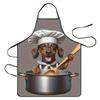 1pc Dachshund Chef Apron Cooking Pot Spoon Kitchen Cooking Baking Gift For Dog Lover Funny Animal Chef Wear Cartoon Design