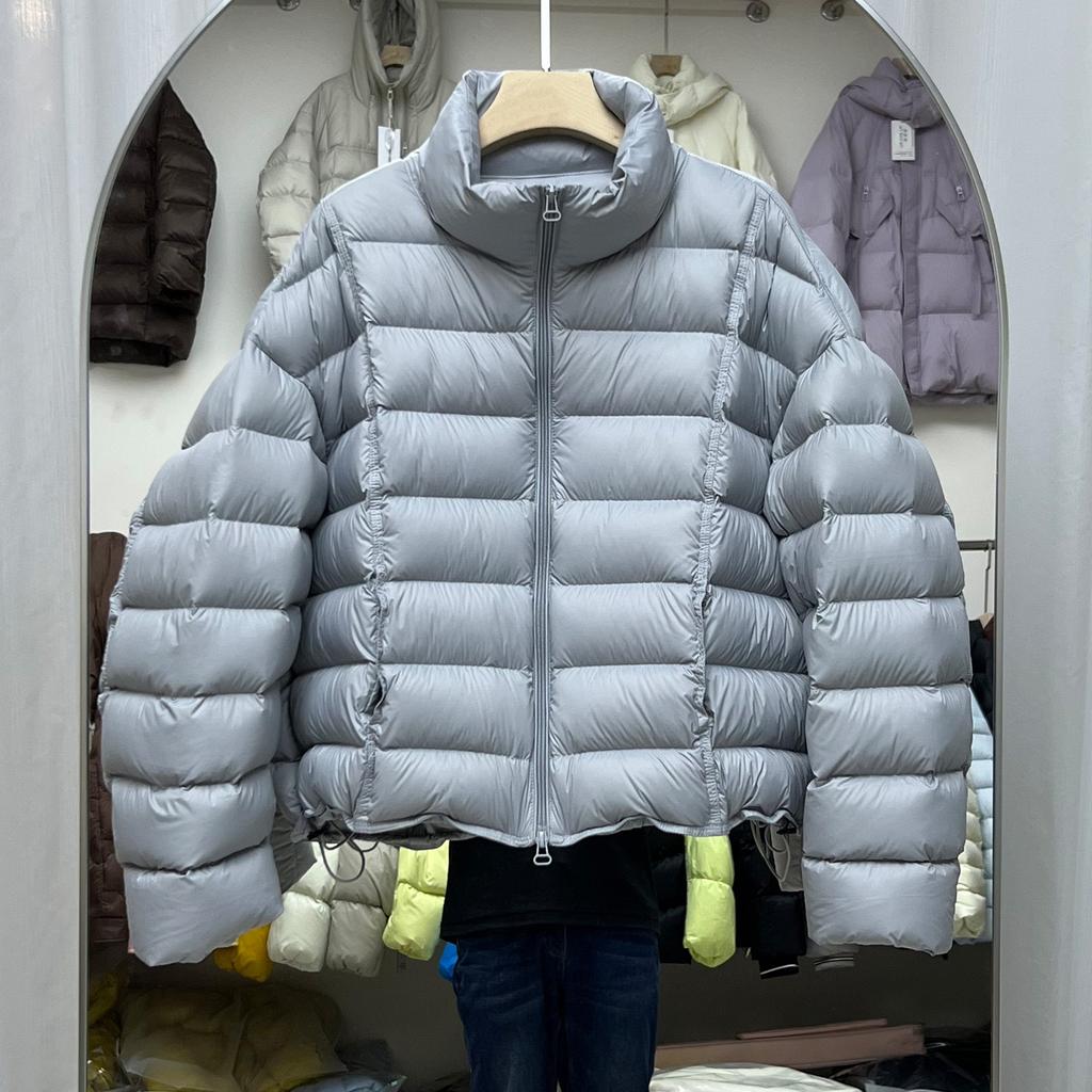 White duck down ribs down jacket women's short stand-up collar thickened new small super good-looking puff jacket