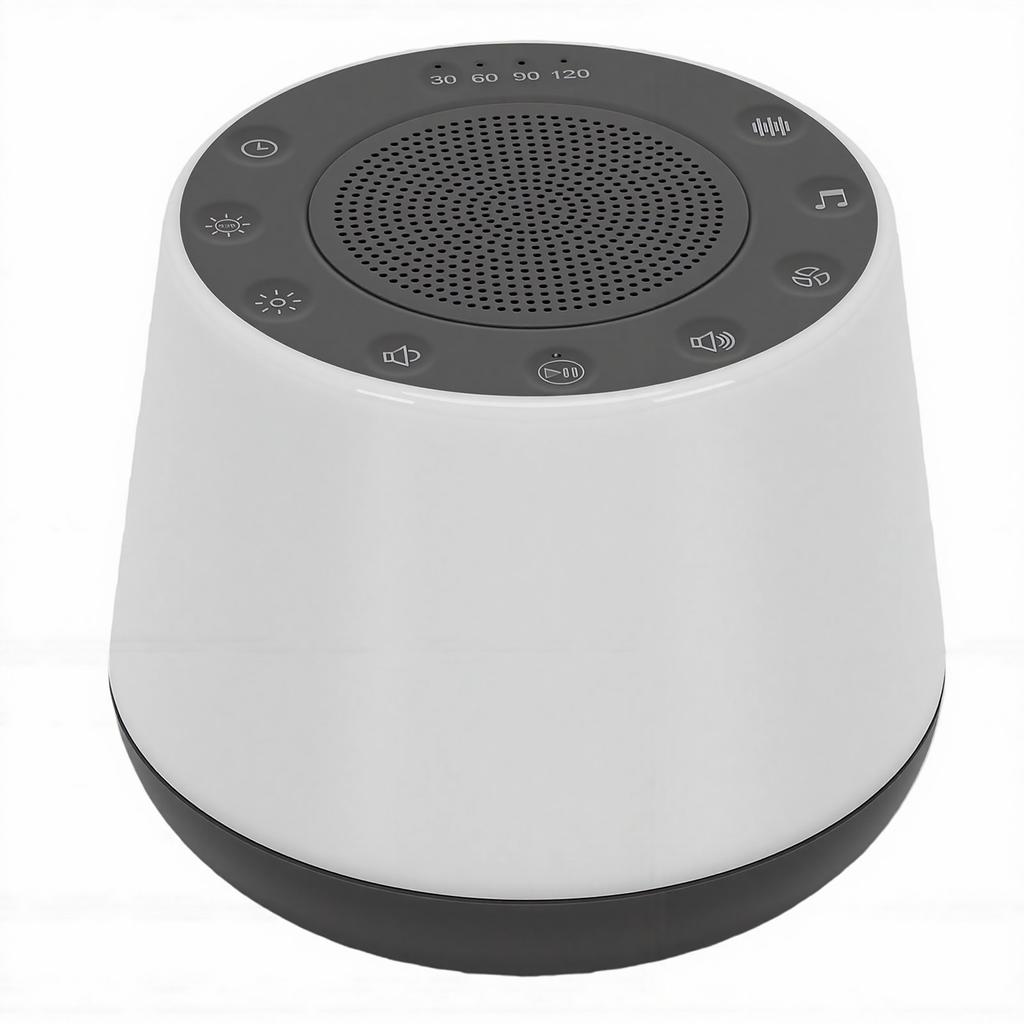 White Noise Machine Color Night Light BT 5.1 Speaker Sound Machine for Travel Home Use 3.5mm Headphone Jack Adjustable