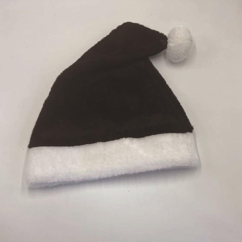 Seven-Color Plush Santa Hat Christmas Decor: Red, Blue, Purple, Coffee, Yellow, Pink, Green