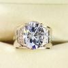 Moissanite Oval Cut Gemstone With 925 Sterling Silver Ring For Men's #B294 JL375681950159