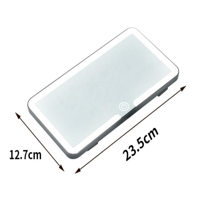 Wiederaufladbarer LED Auto Schminkspiegel mit Sonnenblendenclip, HD Verstellbarer Fülllicht Kosmetikspiegel für Damen Mädchen, Universelles Dünnes Design
