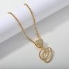 26 Flower Letter Necklace: Hip Hop Heart Pendant with Full Diamond Inlaid Tennis Chain for Women