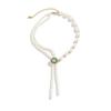 Accessories, Simple Heart-shaped Micro-inlays, Temperament Creative Asymmetry Imitation Pearl Fringed Necklace Women