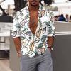 Camicia a Maniche Lunghe con Fantasia Trendy, Elegante Casual da Uomo