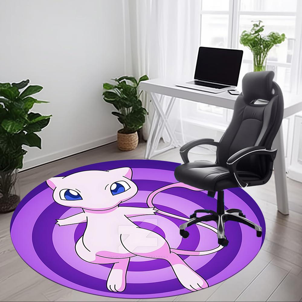 1 Stück Pokémon Büro Rundteppich, Rutschfest, Weicher und Langlebiger Büroteppich für die Innendekoration, Perfekt für das Büro, Schöne Dekoration
