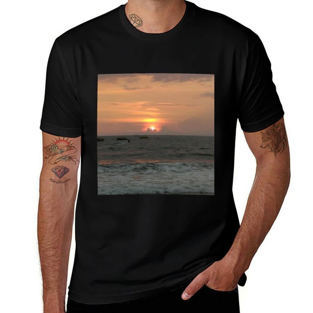 Aesthetic Beach Sunset Tshirt Casual Trendy Short Sleeve Tshirt