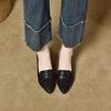 Pointed High Heels Women's Autumn Shallow Mouth Commuter Work Shoes Two Kinds of High Cowhide Women's Single Shoes