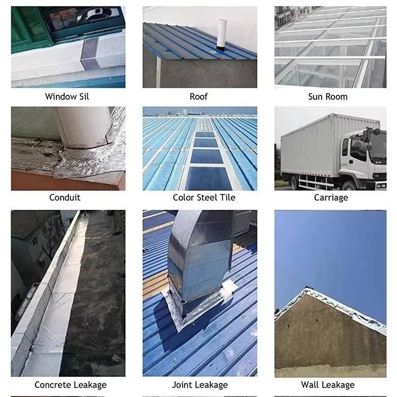 Roof Leakproof Aluminum Foil Butyl Rubber Waterproof Tape High Temperature Resistance Pipes Walls Roof Crack Duct Repair Tapes