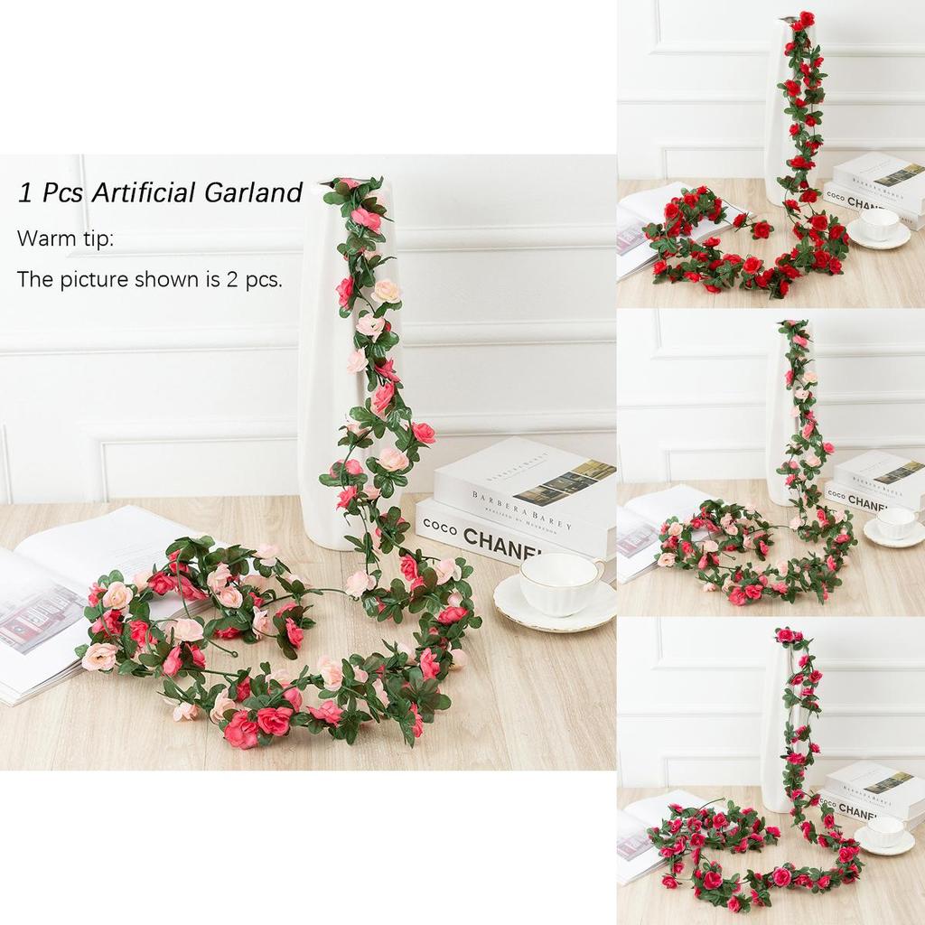 Üppige 2,5 m künstliche Blumen Frühling kleine Pfingstrose Efeu-Blatt-Ranke Ideal für festliche Feiern