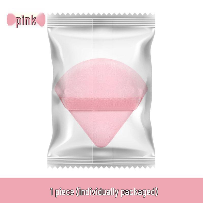 Triangle Velour Air Cushion Puff - Double-Sided Crystal Velvet Super Soft Fan-Shaped Makeup Puff for Loose Powder Setting
