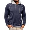 Men's Hooded Pullover Long Sleeved T-shirt Sports Top