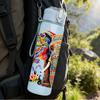 1PC Colorful Decorated Elephant Art Print 750ml Color Plastic Sports Water Bottle Leakproof Flip Straw Lid Suitable for Sports Office Home Use