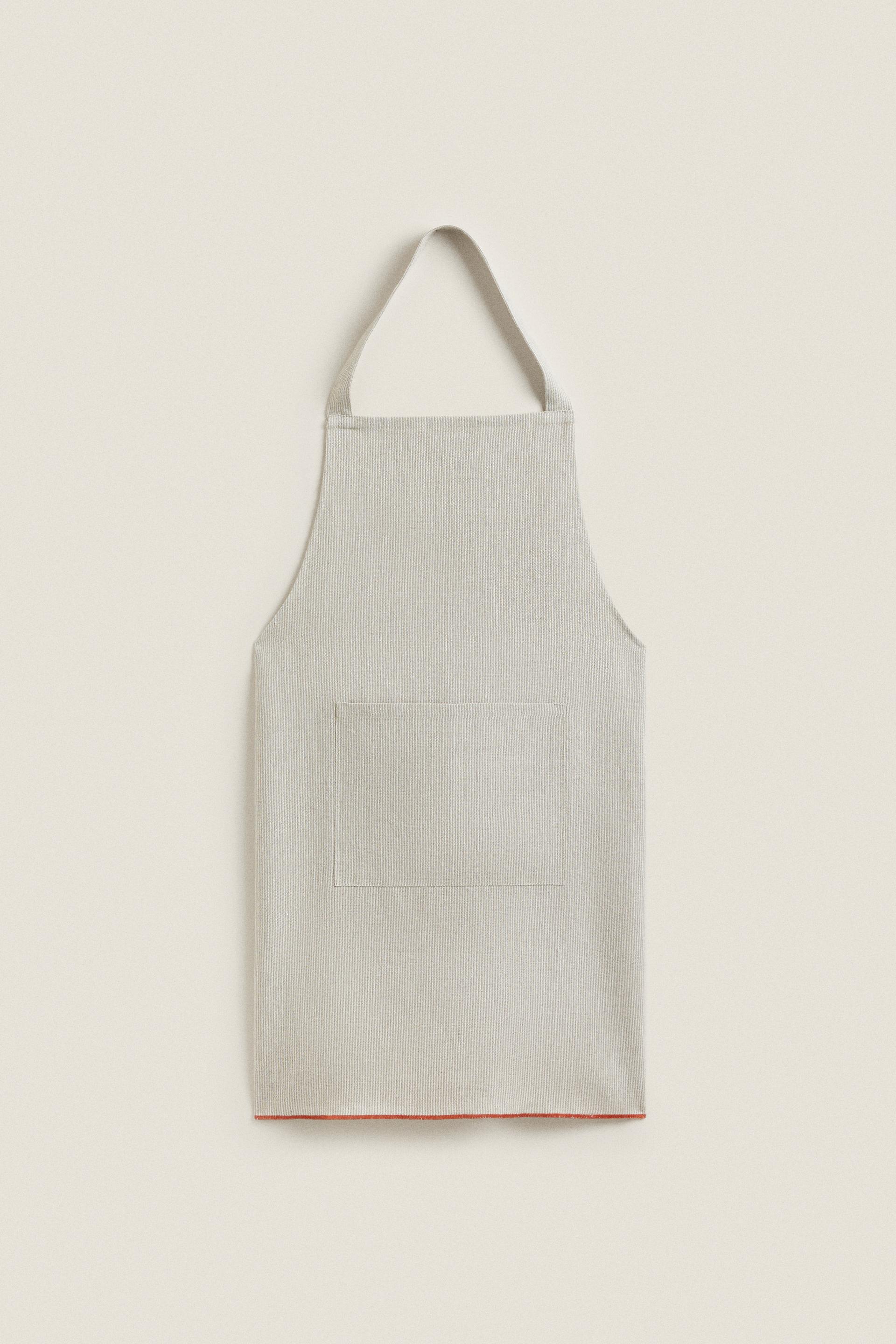 

Льняной фартук в полоску