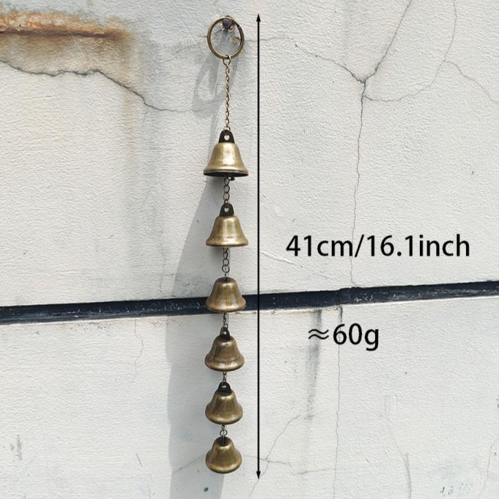 6 Metal Wind Chimes, Hand‑Assembled Rustic Bells with Hooks, Indoor‑Outdoor Garden & Home Holiday Decor