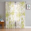 Abstract Watercolor Flowers And Plants Sheer Curtains for Kids Bedroom Living Room Voile Window Curtains Tulle Drapes