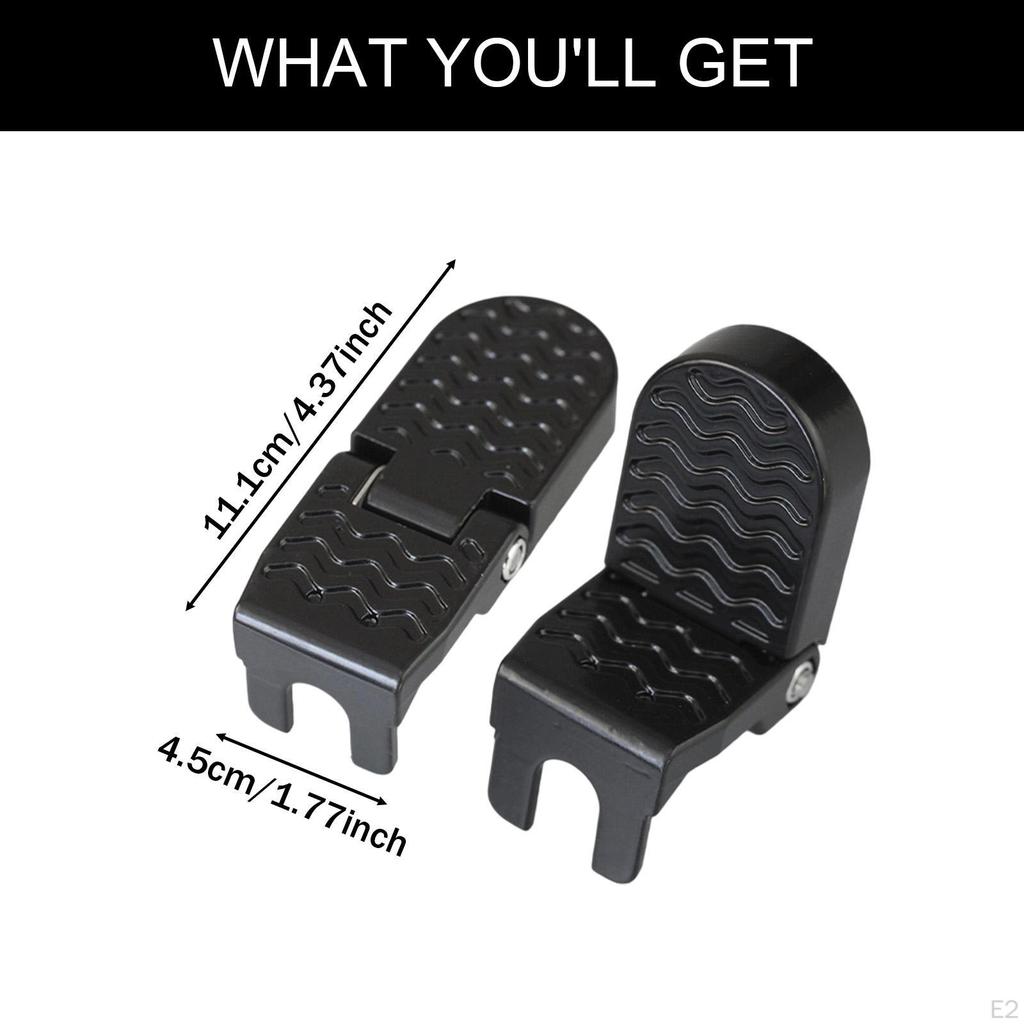 2x Bike Rear Pedals, Foot Peg,Non Slip,Replacement Footrest Pedals Folding for Mountain