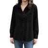 Women's Long Sleeve Corduroy Jacket with Lapel Collar for Casual Everyday Wear