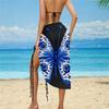 Animal butterfly print beach skirt, multiple ways to wear, cross-over irregular suspenders, seaside sun protection blouse