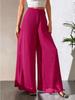 Pantaloni larghi in chiffon da donna con fondo trasparente