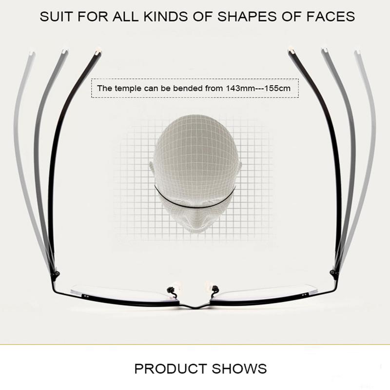 Multifokale Lesebrille Progressive Bifokal Herren Blaulichtfilternde Brille Metall-Speichermaterial Überlegene Qualität Lesebrille