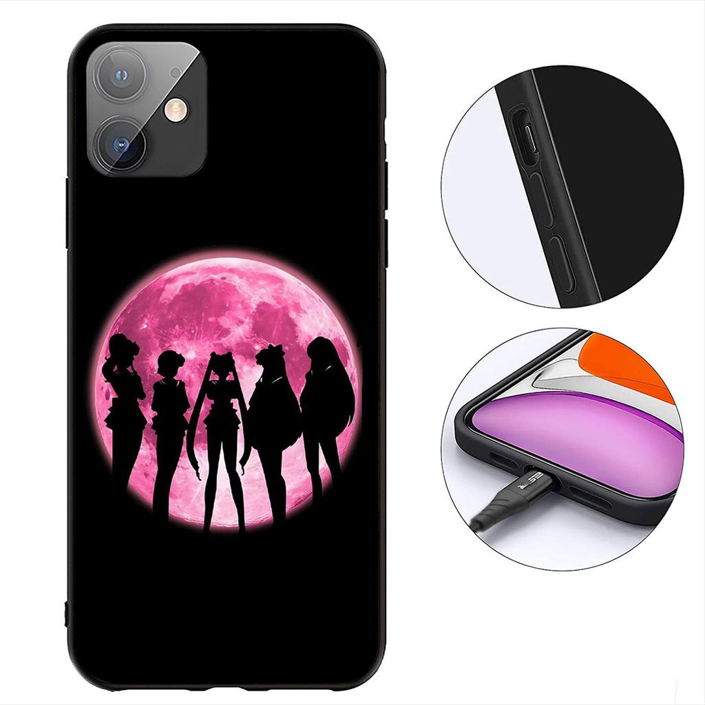 S-Sailors Anime Girl Moon Protective Cover for Apple iPhone 16 17 Air 14 15 Pro Max Plus 16+ 16E 14+ ProMax Phone Case