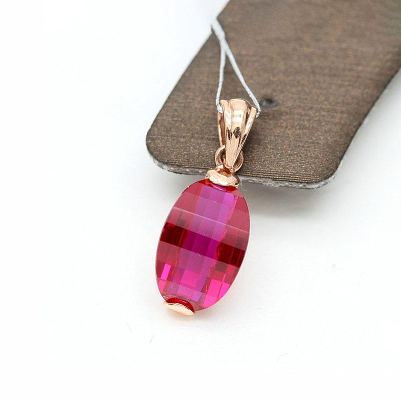 

Изысканный русский фиолетово-золотой кулон-яйцо с рубином, простая атмосфера, покрытый розовым золотом кулон-слиток, ювелирное изделие для женщин (single pendant)