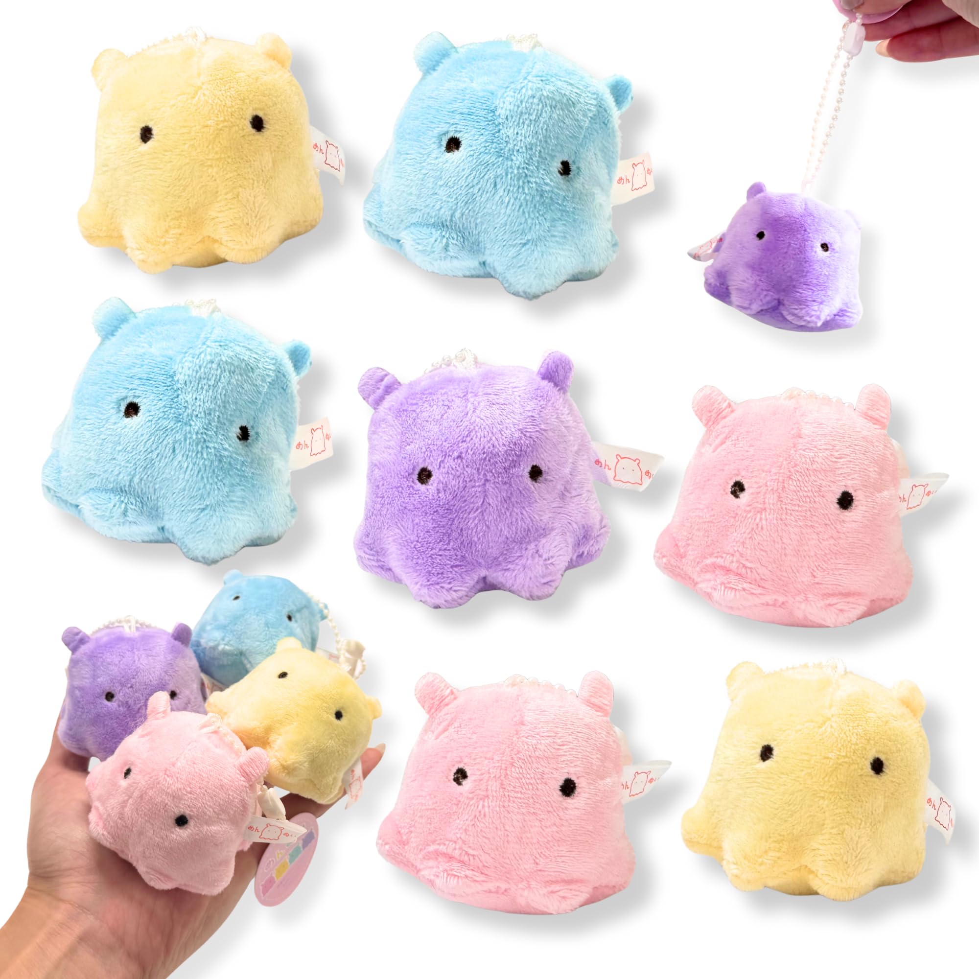 

[Great Festival Supplies] Mendako-chan Plush Mascots, 4 Assorted Designs, Set of 8, Prizes [K-Bright Thank You Card]