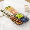 3/5/6 Grids Korean Style Fruit Plates Dining-Table Divided Seasoning Plate Refrigerator Dessert Storage Box Kitchen Gadget