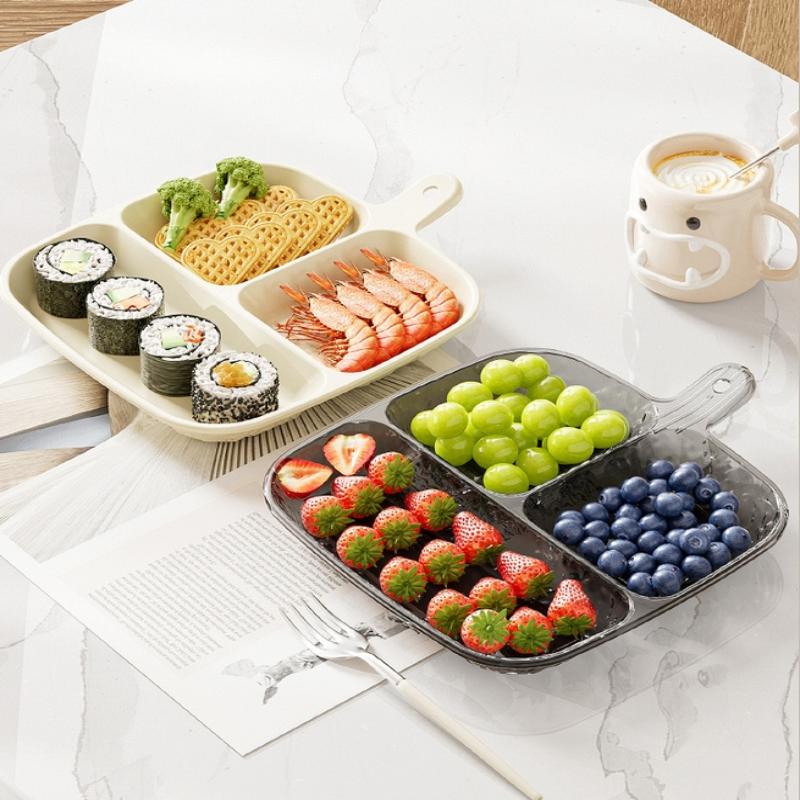 3/5/6 Grids Korean Style Fruit Plates Dining-Table Divided Seasoning Plate Refrigerator Dessert Storage Box Kitchen Gadget
