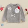 Autumn and Winter Cute Knitted Children's Christmas Sweater Warm Casual Boys and Girls Jumper Letter Embroidery Santa Hat Children's Pullover Top