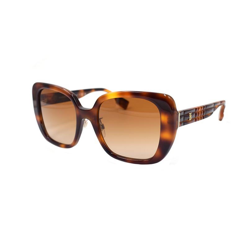 BURBERRY B. LOLA Plate Square Frame Holiday Travel Sunglasses 4371F Women's Tortoiseshell
