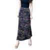 Damen Retro Blumen Midi Rock: Hochwertig, Leichter Luxus, Schlankmachende Hohe Taille, Sommerliches Bodycon-Design mit Schlitz.