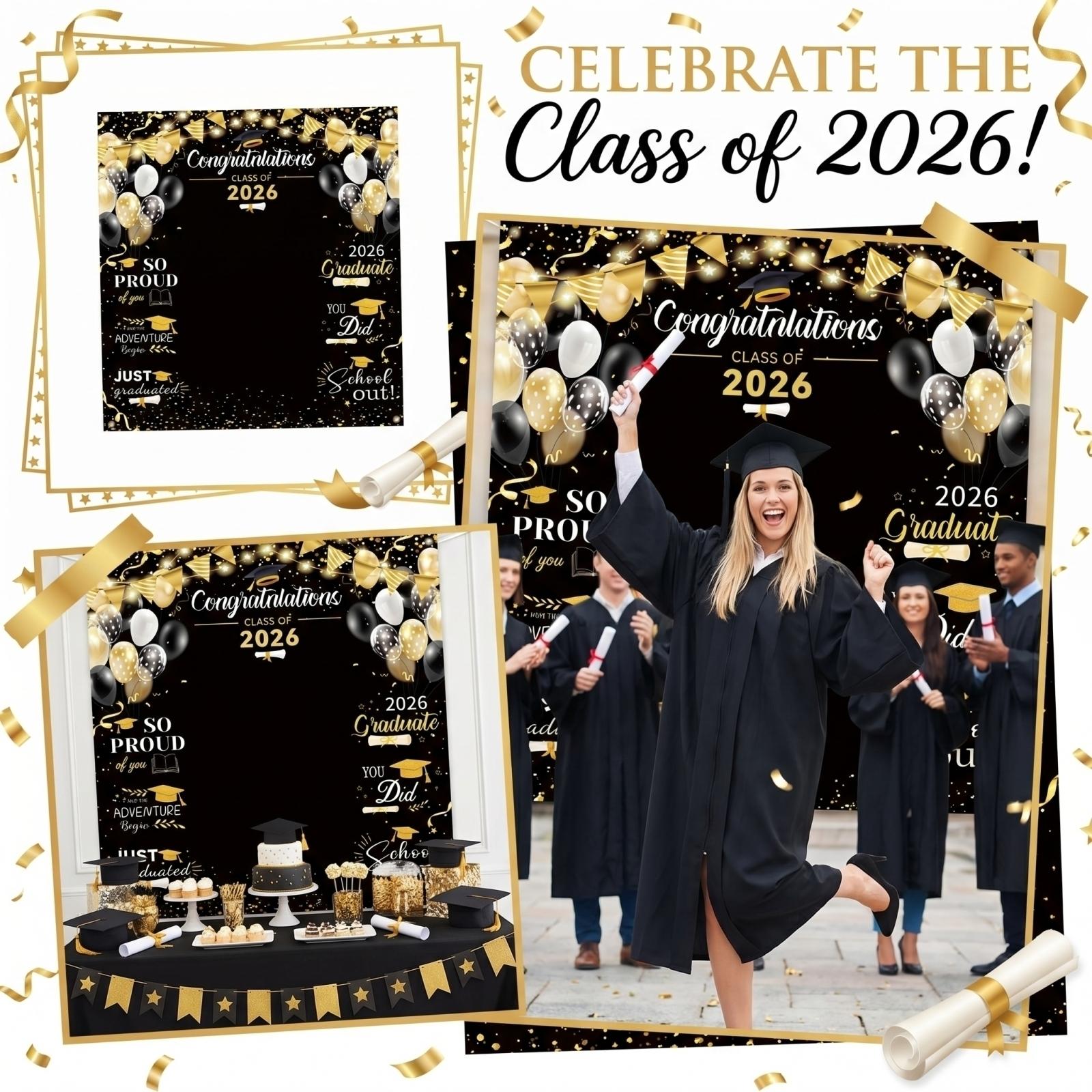 

Graduation Party Background Cloth Hanging Flag Decoration Background Photo Flag one size