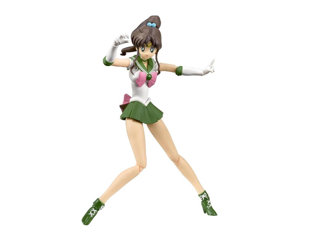 Sailor Moon Sailor Jupiter Barevná 150mm malovaná pohyblivá figurka SHFiguarts - Animovaná edice-(Verze pro další prodej) Cca. PVC a ABS