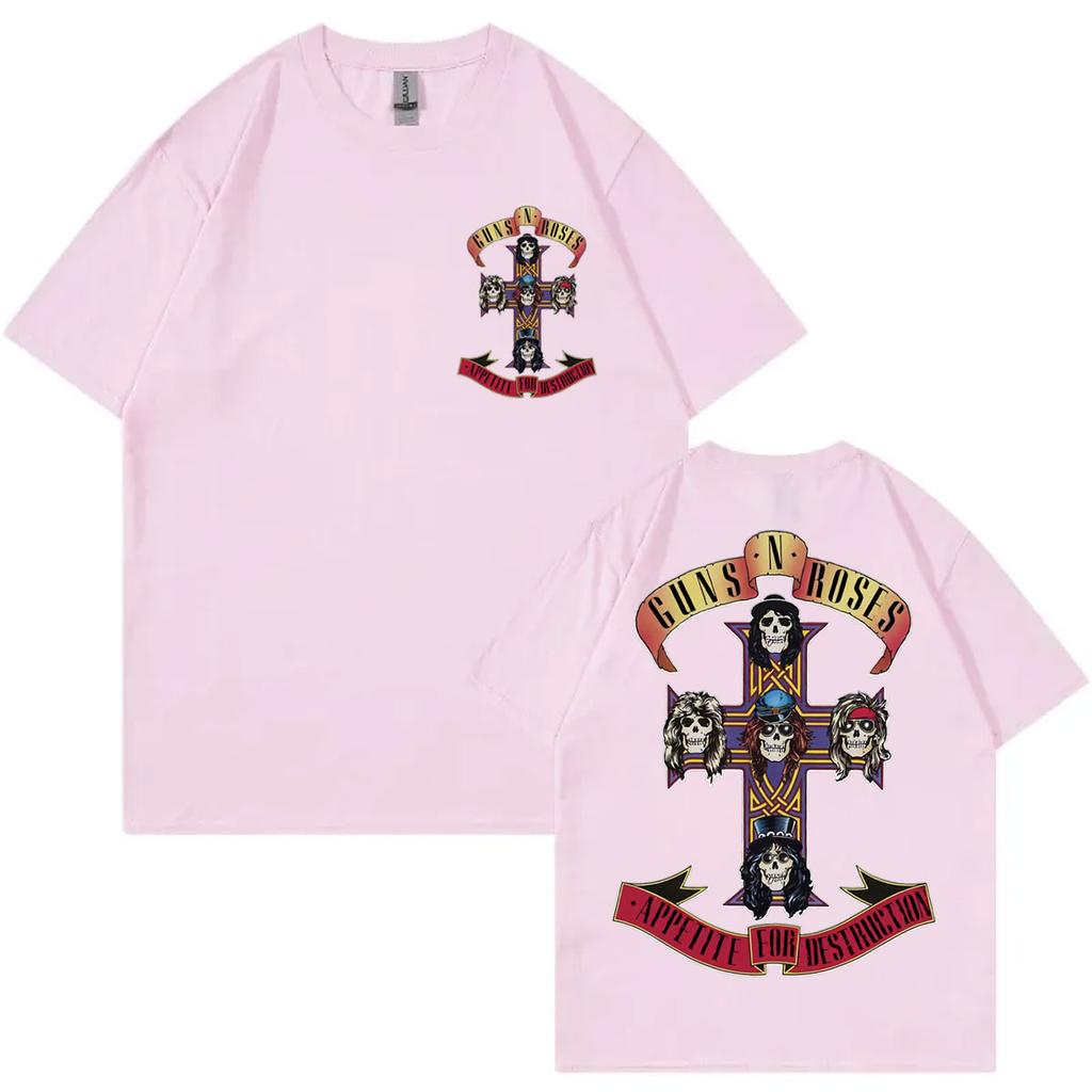 Guns N Roses Appetite for Destruction Album Graphic T Shirts Rock Hip Hop Short Sleeve Tshirt Men Women Casual Loose Tshirts