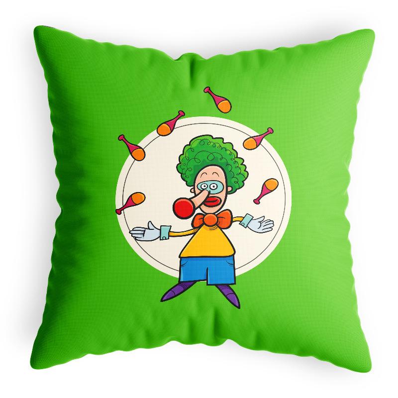 Circus Clown Cushion Cover Happy Kids Home Cartoon Cute Pillow Cover Car Restaurant Cushion Cover