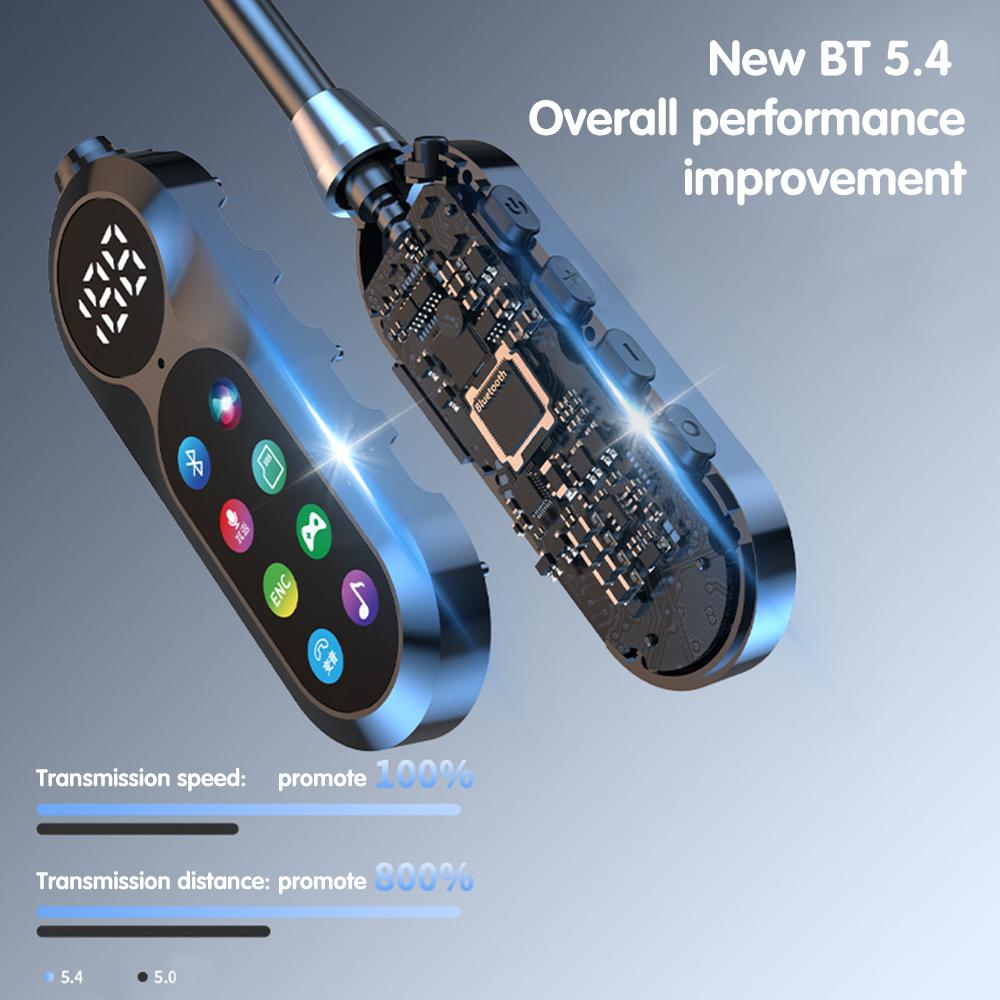 Bluetooth 5.4 Earphones Wireless Headphones Magnetic Sports Neckband Neck-hanging Earbuds HiFi Lossless Sound Headset with Mic