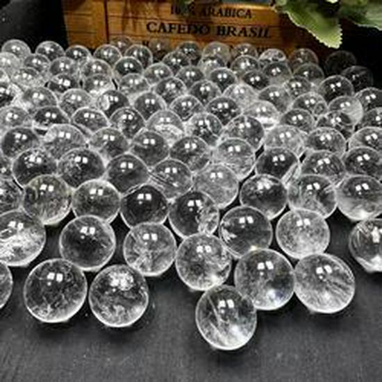 Натуральные Белые Хрустальные Бусины-Шарики с Трещинками - 2 см Несверленые Полированные Круглые Камни 2cm