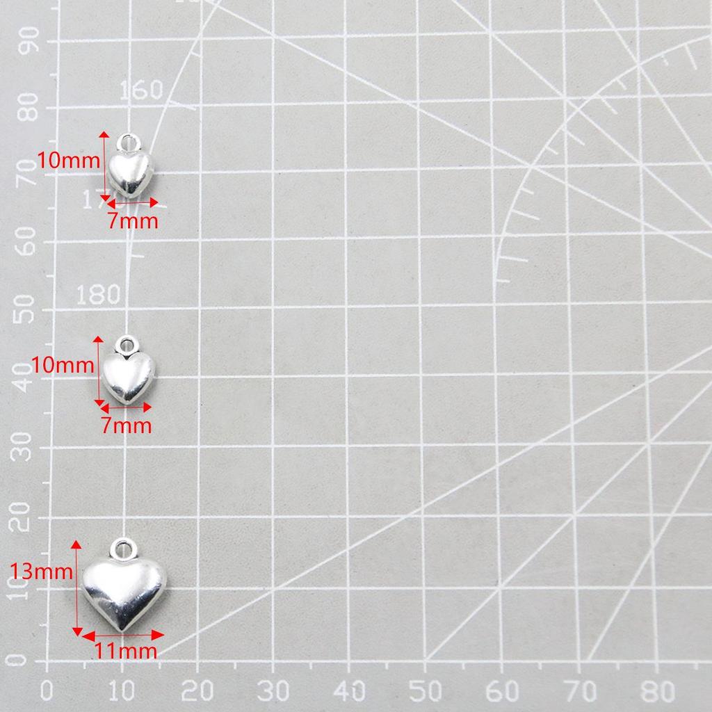 Double-Sided Solid Color Heart Charms: DIY Alloy Pendants for Handmade Jewelry
